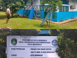 Diduga Abaikan Keselamatan Kerja, Pekerja Proyek Rehabilitasi SMPN 18 Bengkulu Jadi Sorotan