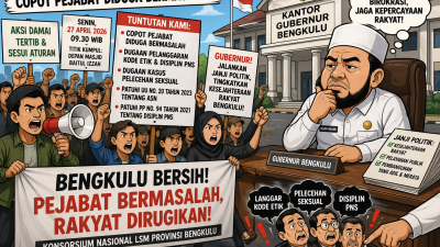 GELOMBANG ASPIRASI DI BENGKULU, LSM DESAK GUBERNUR COPOT PEJABAT DIDUGA BERMASALAH